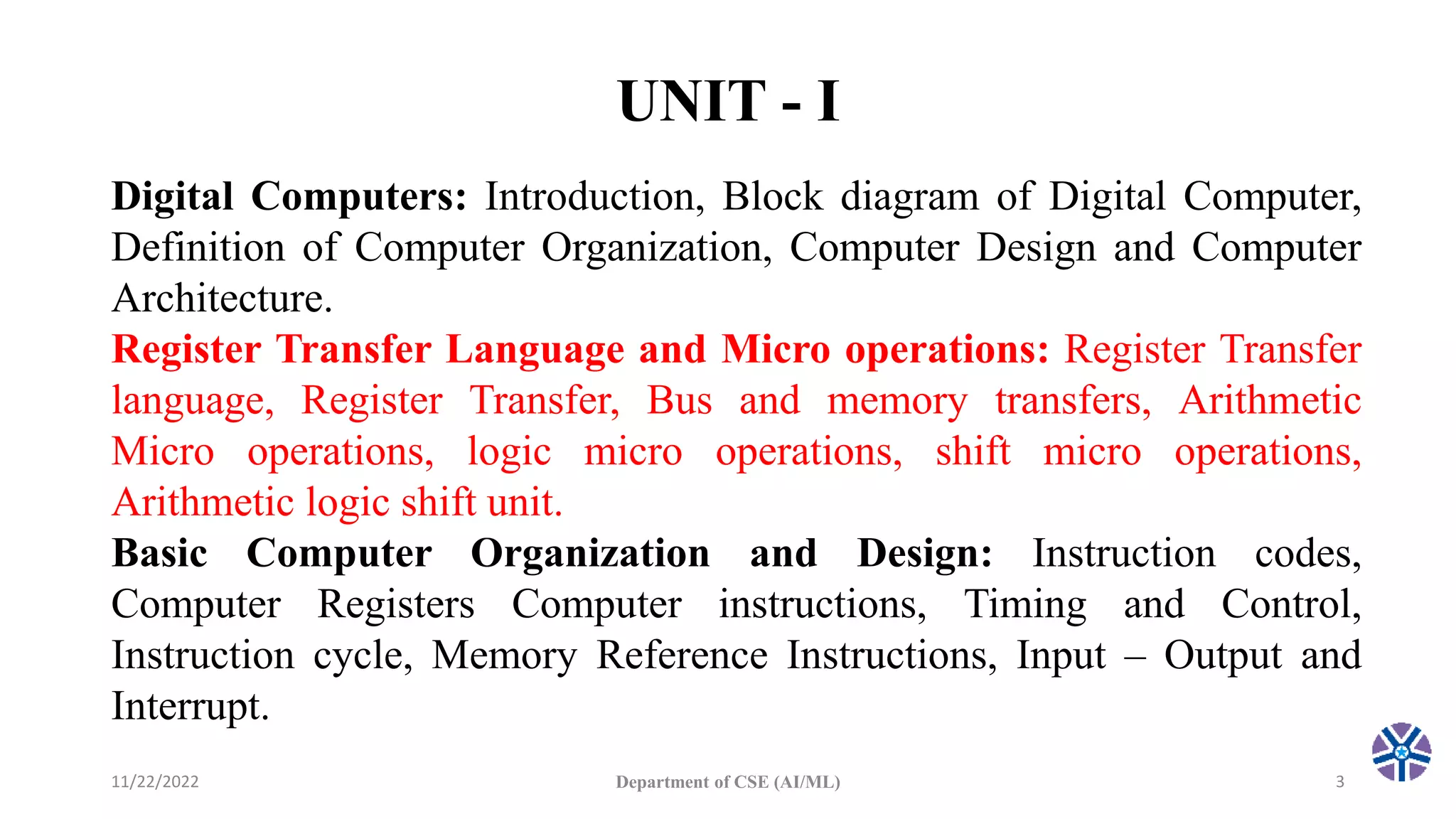 CS304PC:Computer Organization and Architecture Session 3 micro ...