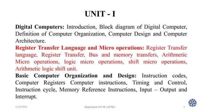 CS304PC:Computer Organization and Architecture Session 3 micro ...