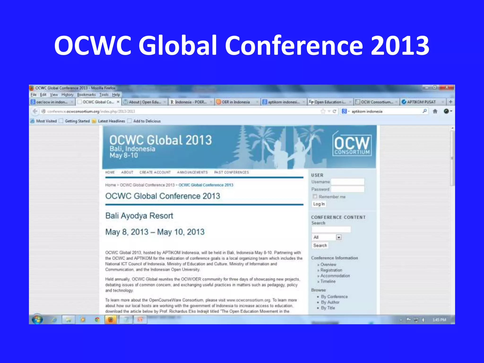 OCWC Global Conference 2013