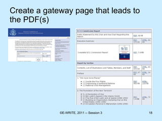 Create a gateway page that leads to the PDF(s) 
