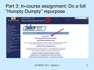 Part 3: In-course assignment: Do a full “Humpty Dumpty” repurpose 