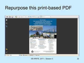 Repurpose this print-based PDF 