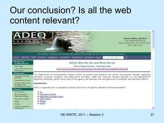 Our conclusion? Is all the web content relevant? 