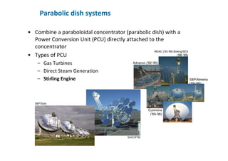 Parabolic Disc Concentrated Solar Power Course - Session 3 : Central Receiver and ...