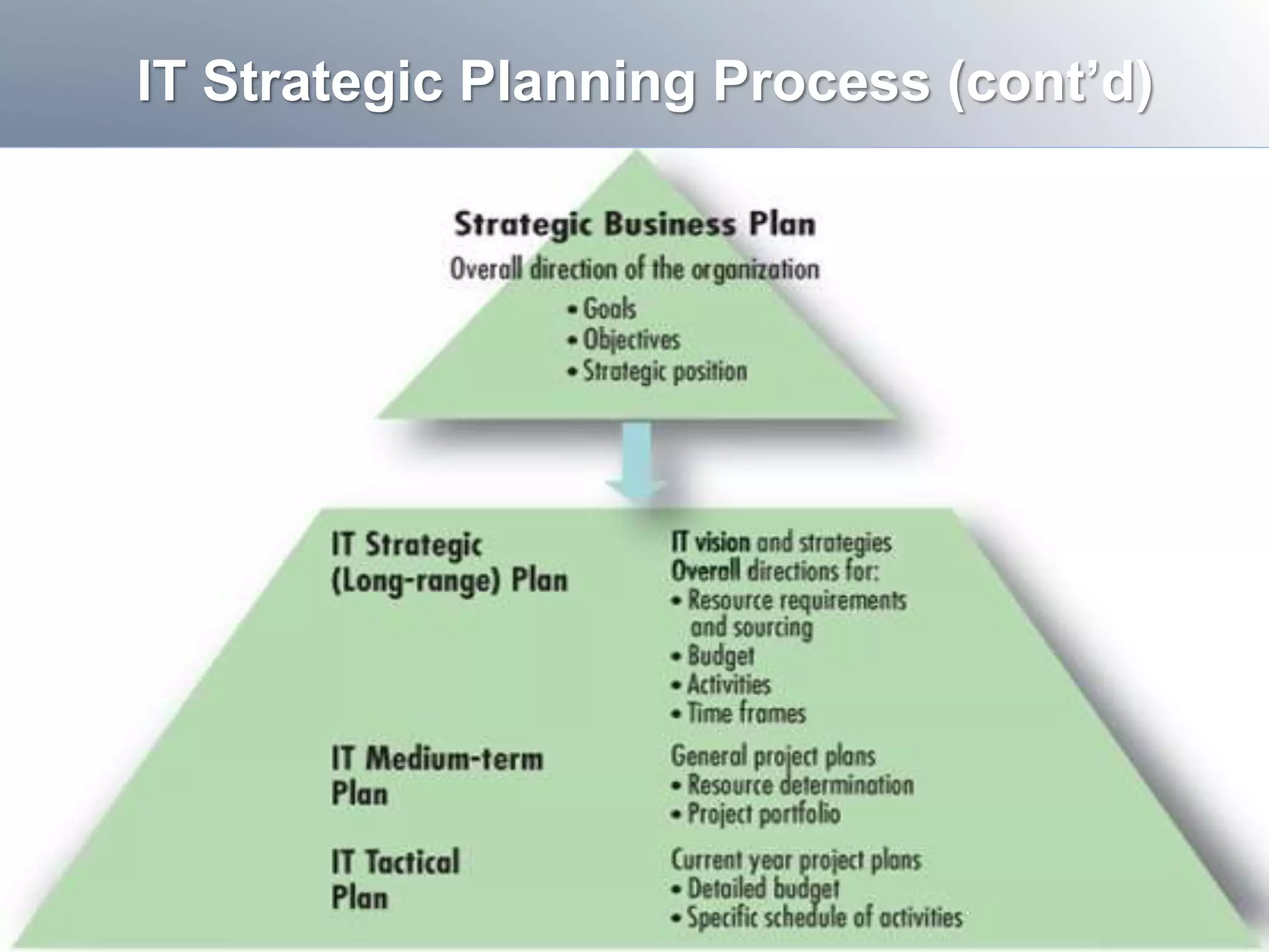 IT Strategic Planning Process (cont’d) 
 