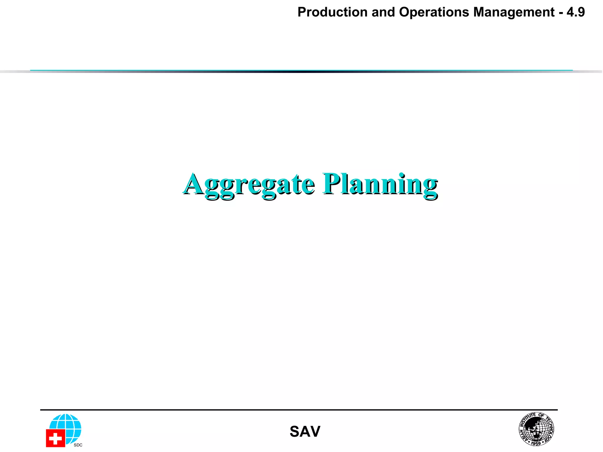 Aggregate Planning 