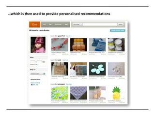 … which is then used to provide personalised recommendations 
