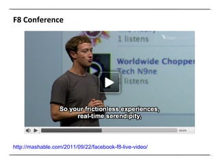 F8 Conference http://mashable.com/2011/09/22/facebook-f8-live-video/   