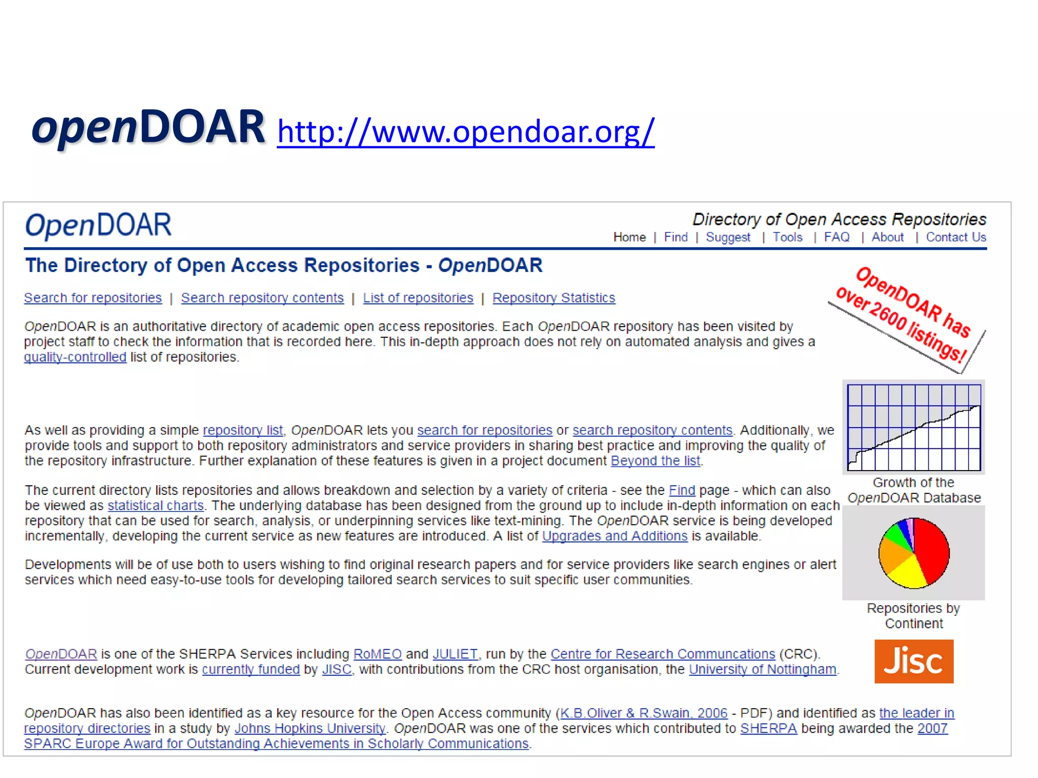 openDOAR http://www.opendoar.org/
 