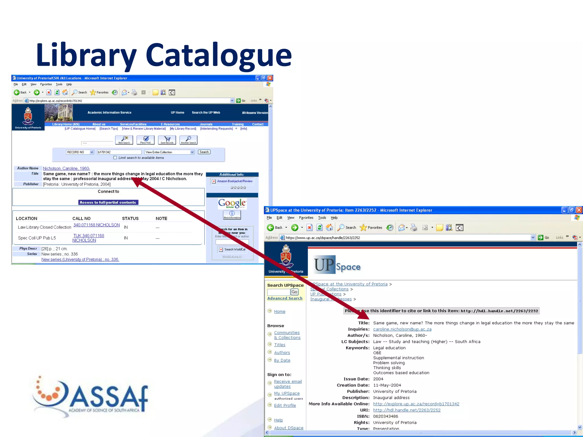 Library Catalogue
 