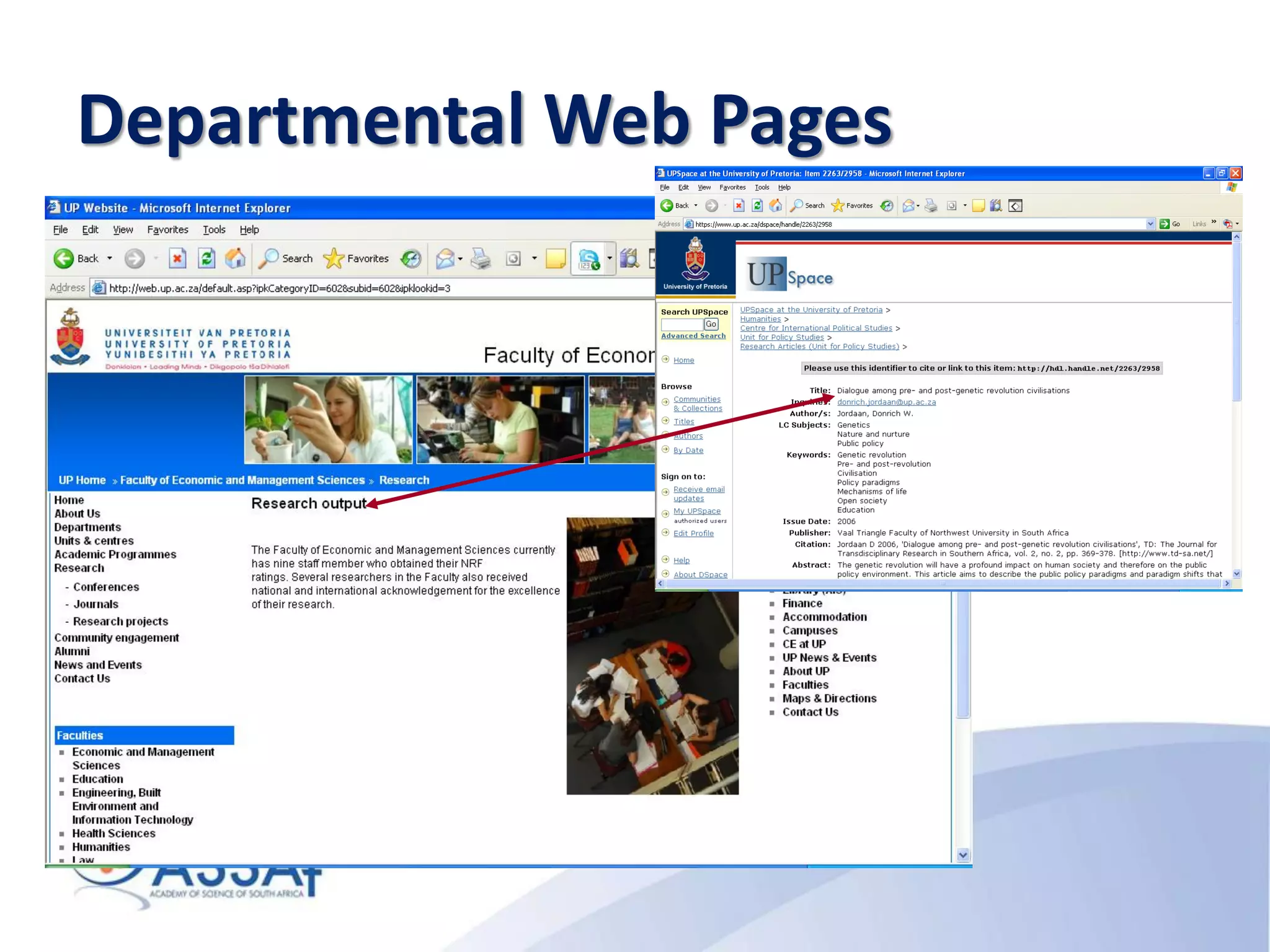 Departmental Web Pages
 