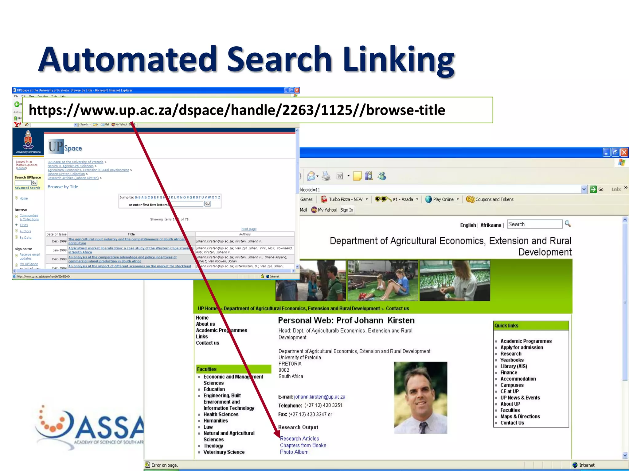 Automated Search Linking
https://www.up.ac.za/dspace/handle/2263/1125//browse-title
 