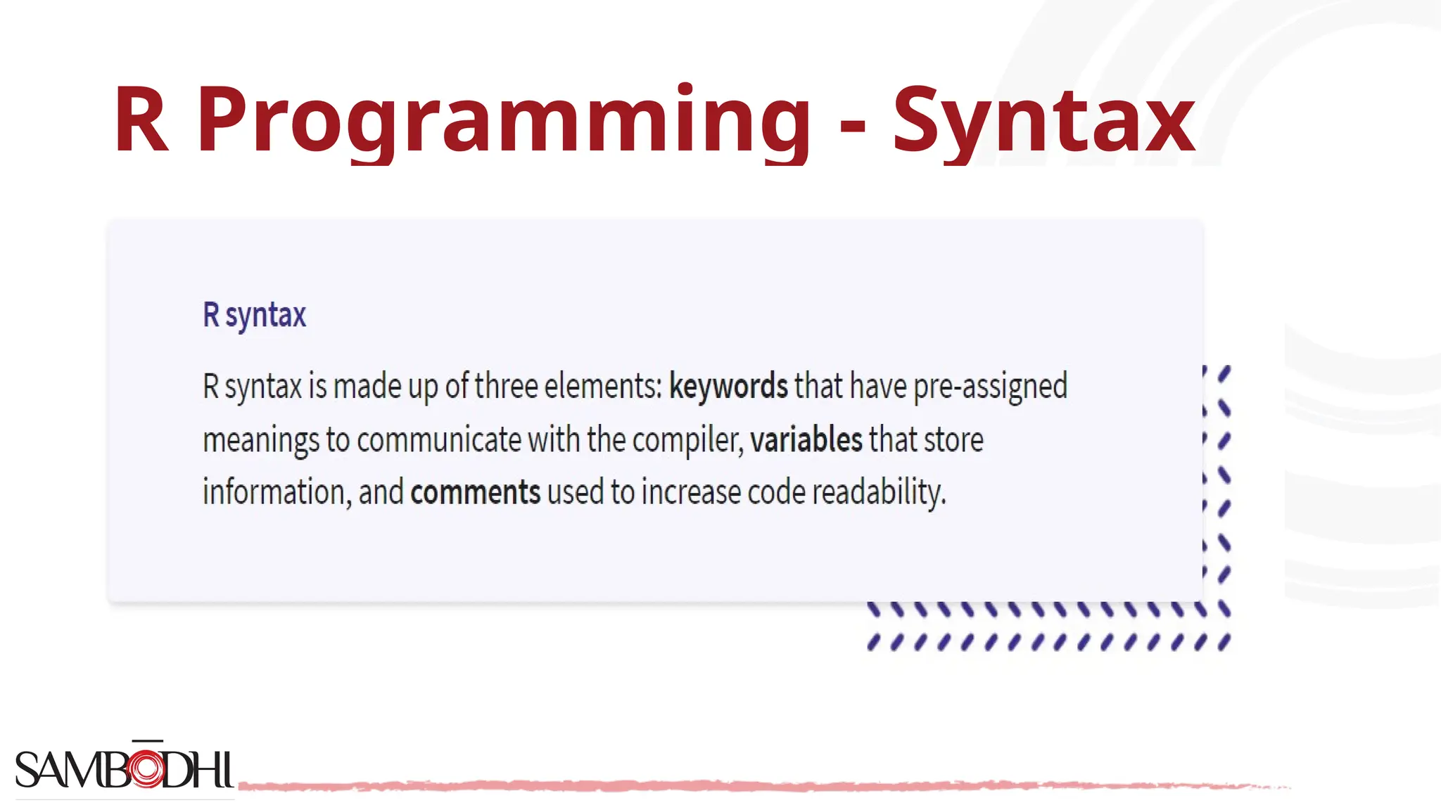 R Programming - Syntax 