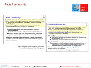 Facts from Austria




                  Source: Austrian Federal Ministry of Agriculture,
                    Forestry, Environment and Water Management




     Aosta 24.05.2012            Folie 16         Dr. Schletterer (TIWAG)   Hydropower & Water Framework Directive
 