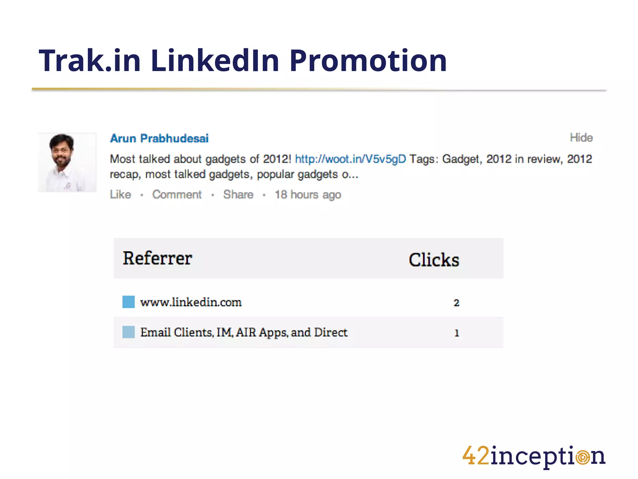 Trak.in LinkedIn Promotion
 