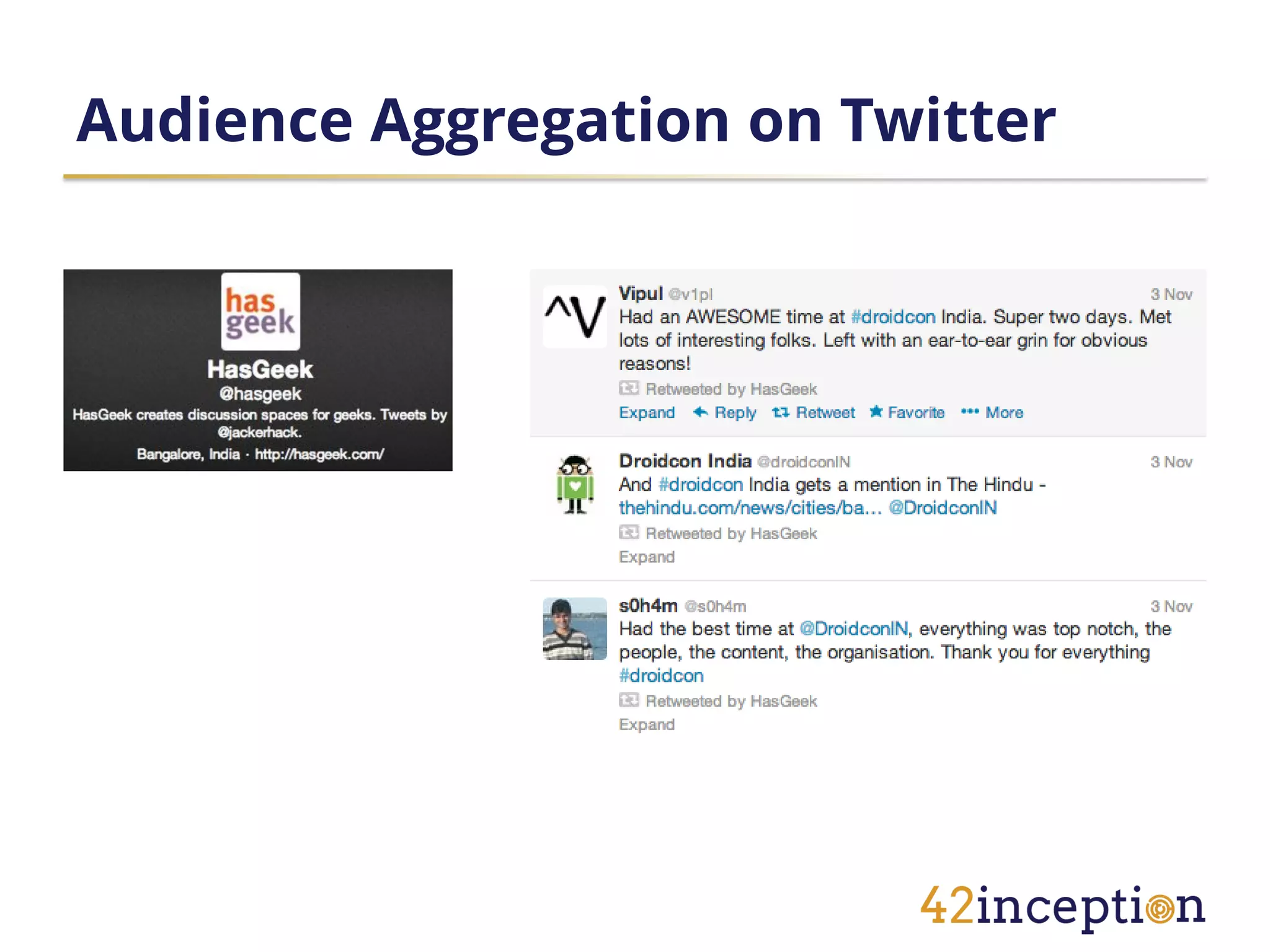 Audience Aggregation on Twitter
 
