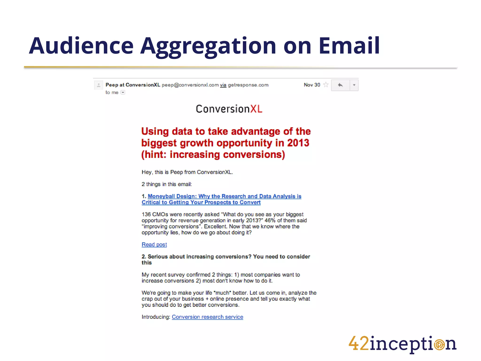 Audience Aggregation on Email
 