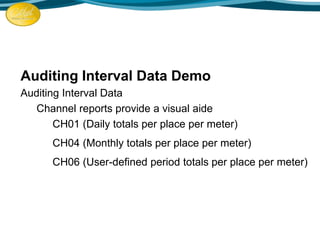 Catalyst 2016: Channels, Interval Data Setup, Import, Counters, Routes ...