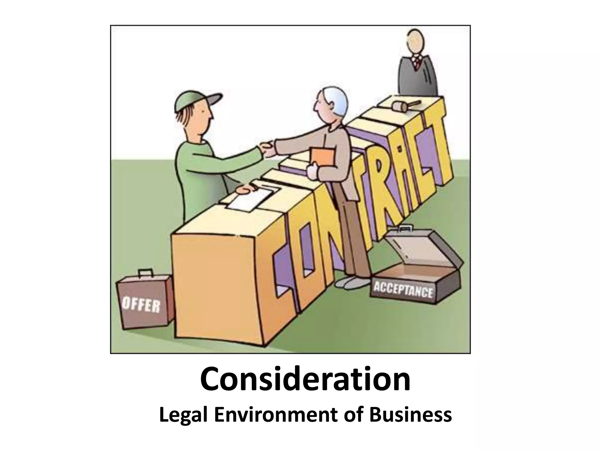 Consideration - Legal Environment of Business - Business Law - Manu ...