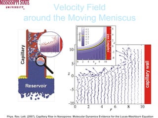 Velocity Field
            around the Moving Meniscus




Phys. Rev. Lett. (2007), Capillary Rise in Nanopores: Molecular Dynamics Evidence for the Lucas-Washburn Equation
 