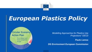European Plastics Policy
Modelling Approaches for Plastics Use
Projections” OECD
Paulo Lemos
DG Environment European Commission
 