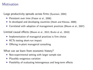 The Effects of Management on Productivity: Evidence from Mid-20th Century
