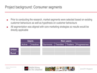 Project background: Consumer segmentsPrior to conducting the research, market segments were selected based on existing customer behaviours as well as hypothesis on customer behaviours