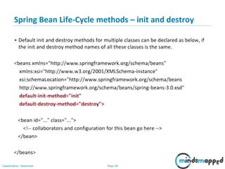 Page 28Classification: Restricted
Spring Bean Life-Cycle methods – init and destroy
 