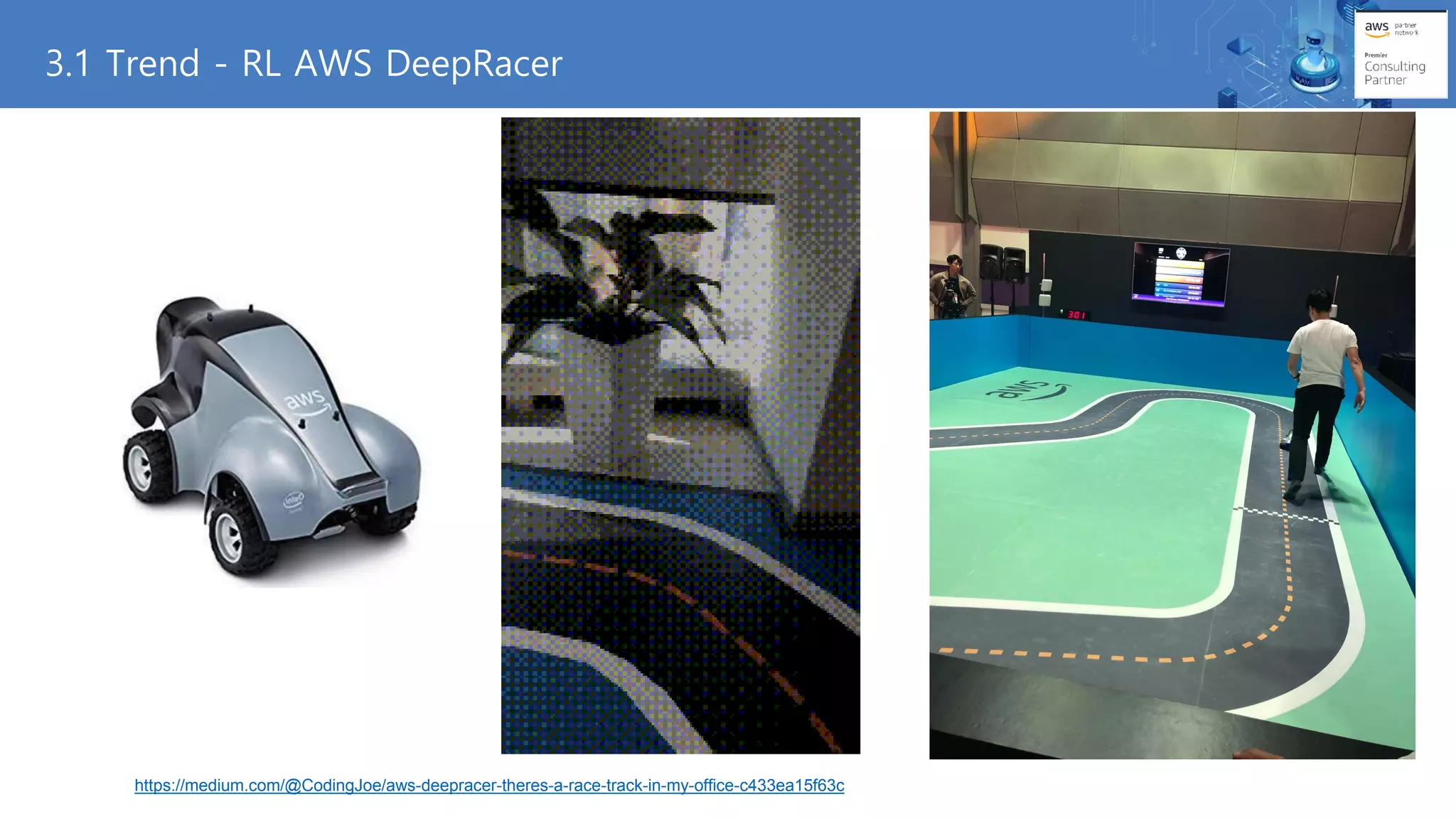 3.1 Trend - RL AWS DeepRacer
https://medium.com/@CodingJoe/aws-deepracer-theres-a-race-track-in-my-office-c433ea15f63c
 