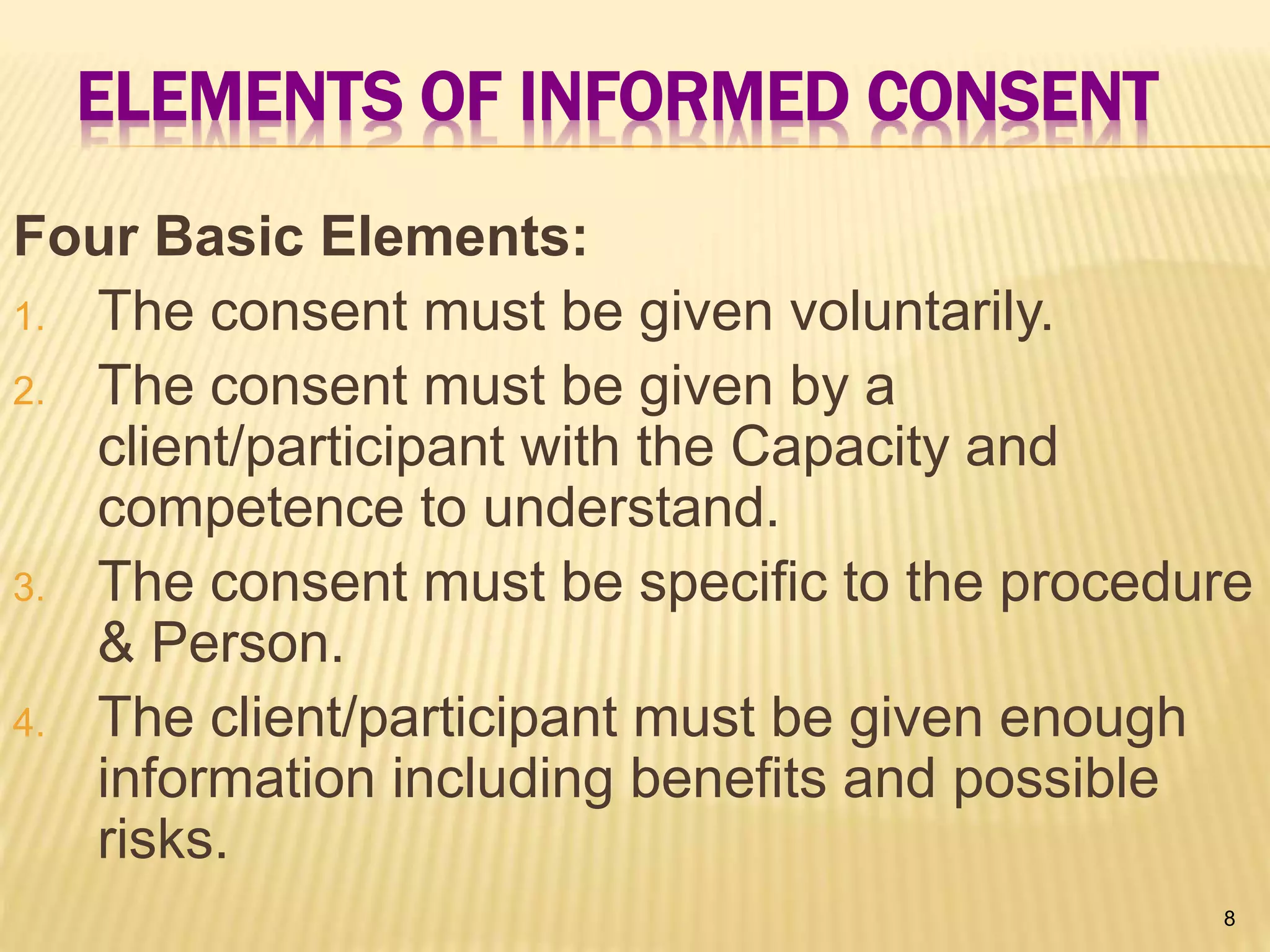Limiting Informed Consent Session 4 informed consent and confidentiality | PPTX