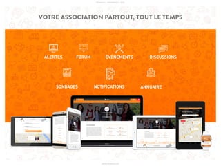 PICKASSO - APPAWARDS - 2016
ORGANISEZ VOS RÉUNIONS
EN QUELQUES SECONDES
MOINS
DE TEMPS
VOTRE ASSOCIATION PARTOUT, TOUT LE TEMPS
ALERTES FORUM ÉVÉNEMENTS DISCUSSIONS
SONDAGES NOTIFICATIONS ANNUAIRE
UNE SOLUTION CLÉ EN MAIN UNE TARIFICATION SOLIDAIRE
MOINS
DE RESSOURCES
WWW.PICKASSO.FR
 