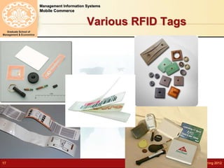 Management Information Systems 
Mobile Commerce 
Graduate School of 
Management & Economics 
Various RFID Tags 
17 N.Karami, MIS-Spring 2012 
 