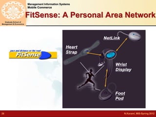 Management Information Systems 
Mobile Commerce 
Graduate School of 
Management & Economics 
FitSense: A Personal Area Network 
28 N.Karami, MIS-Spring 2012 
 