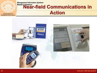 Management Information Systems 
Mobile Commerce 
Graduate School of 
Management & Economics 
Near-field Communications in 
Action 
29 N.Karami, MIS-Spring 2012 
 