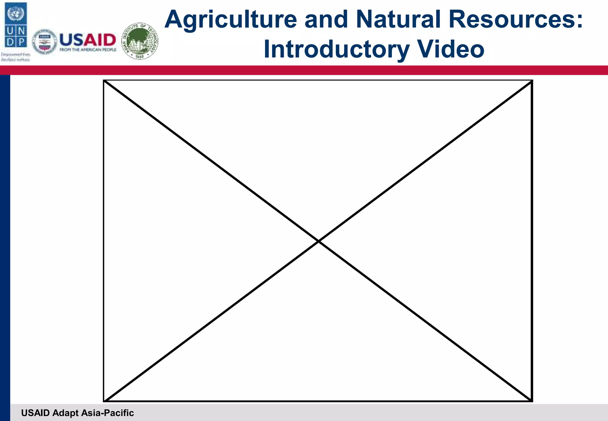 USAID Adapt Asia-Pacific
Agriculture and Natural Resources:
Introductory Video
 