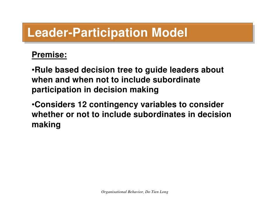 organizational behavior session 5 leader participation model