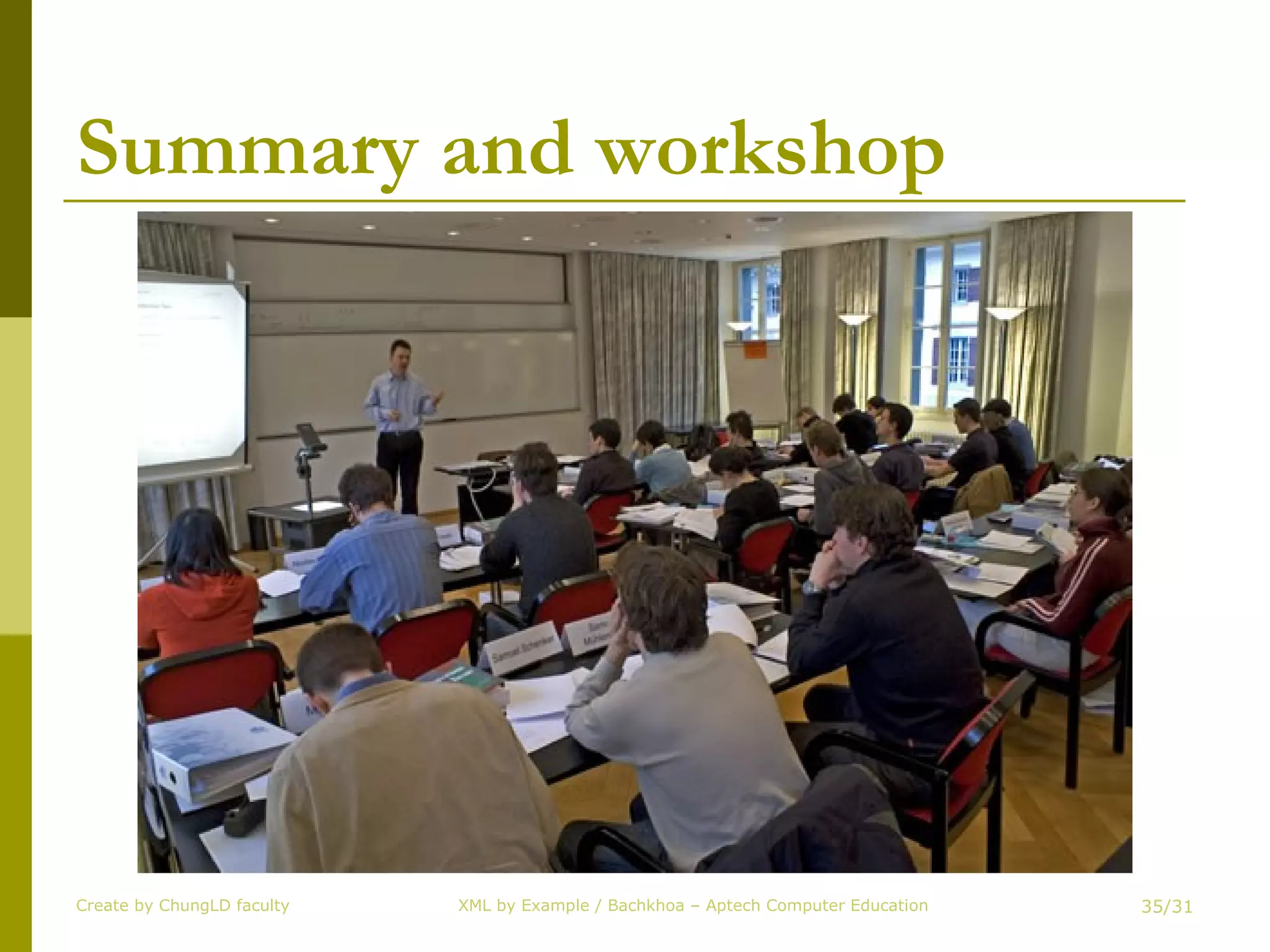 Summary and workshop Create by ChungLD faculty /31 