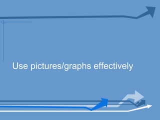 Use pictures/graphs effectively
 