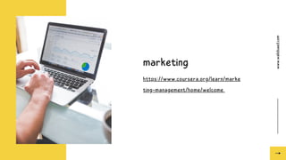 www.walidsaed.com
marketing
https://www.coursera.org/learn/marke
ting-management/home/welcome
 