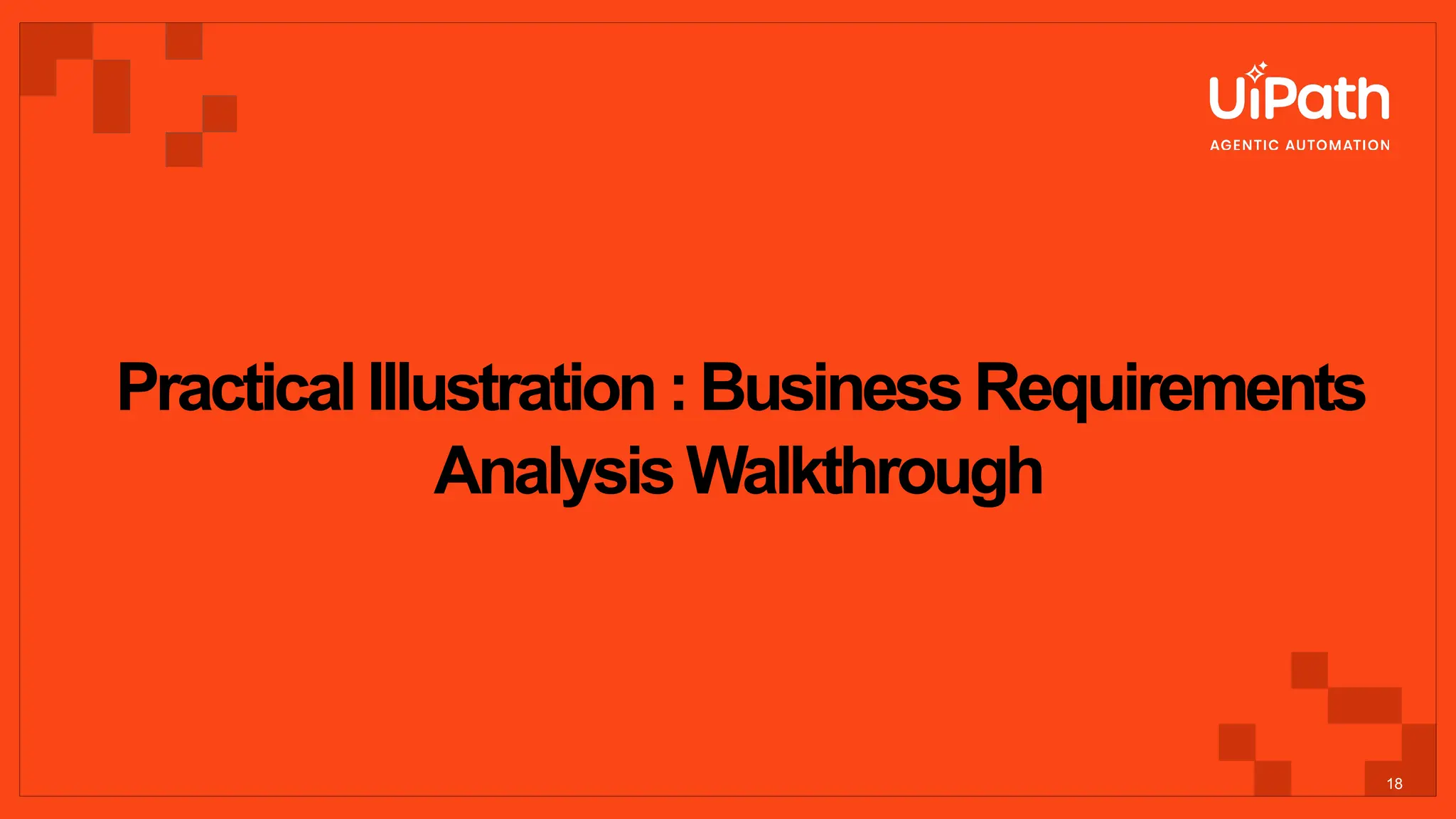 PracticalIllustration:BusinessRequirements
AnalysisWalkthrough
18
 