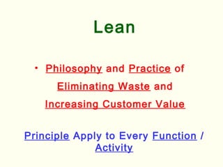 Lean management and six sigma | PPT