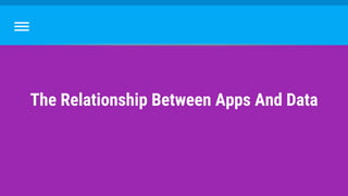 The Relationship Between Apps And Data
 
