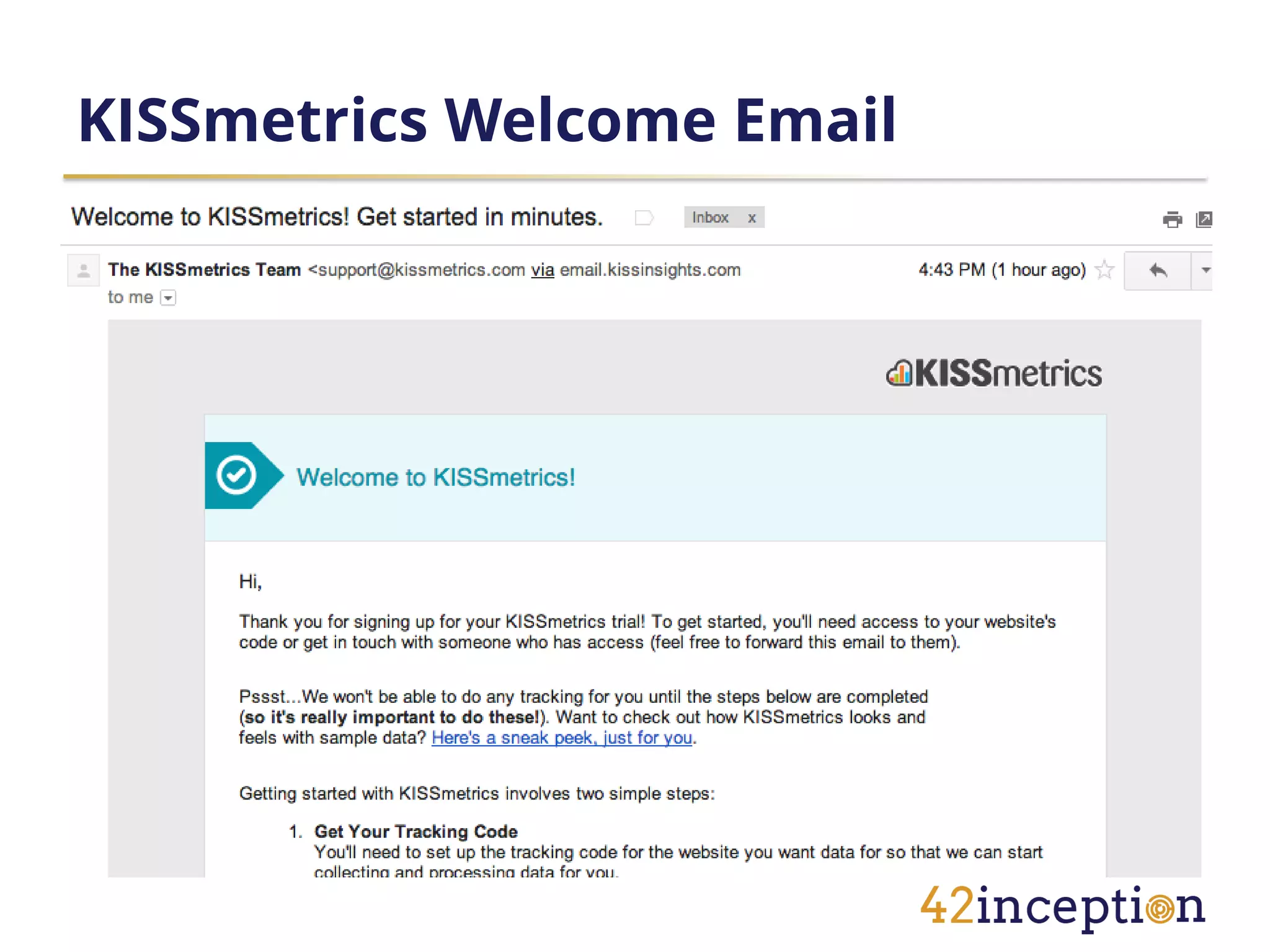 KISSmetrics Welcome Email
 