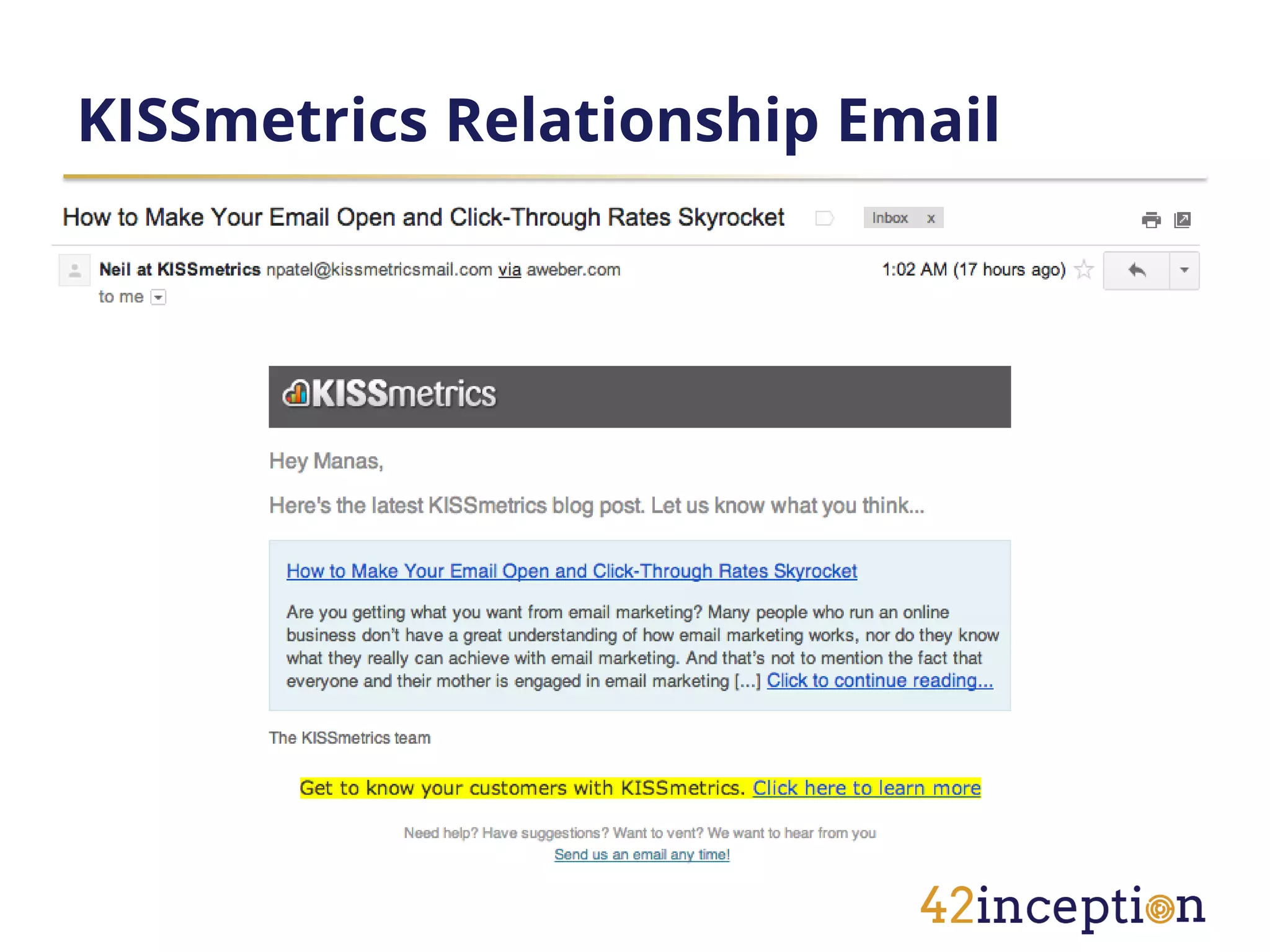 KISSmetrics Relationship Email
 