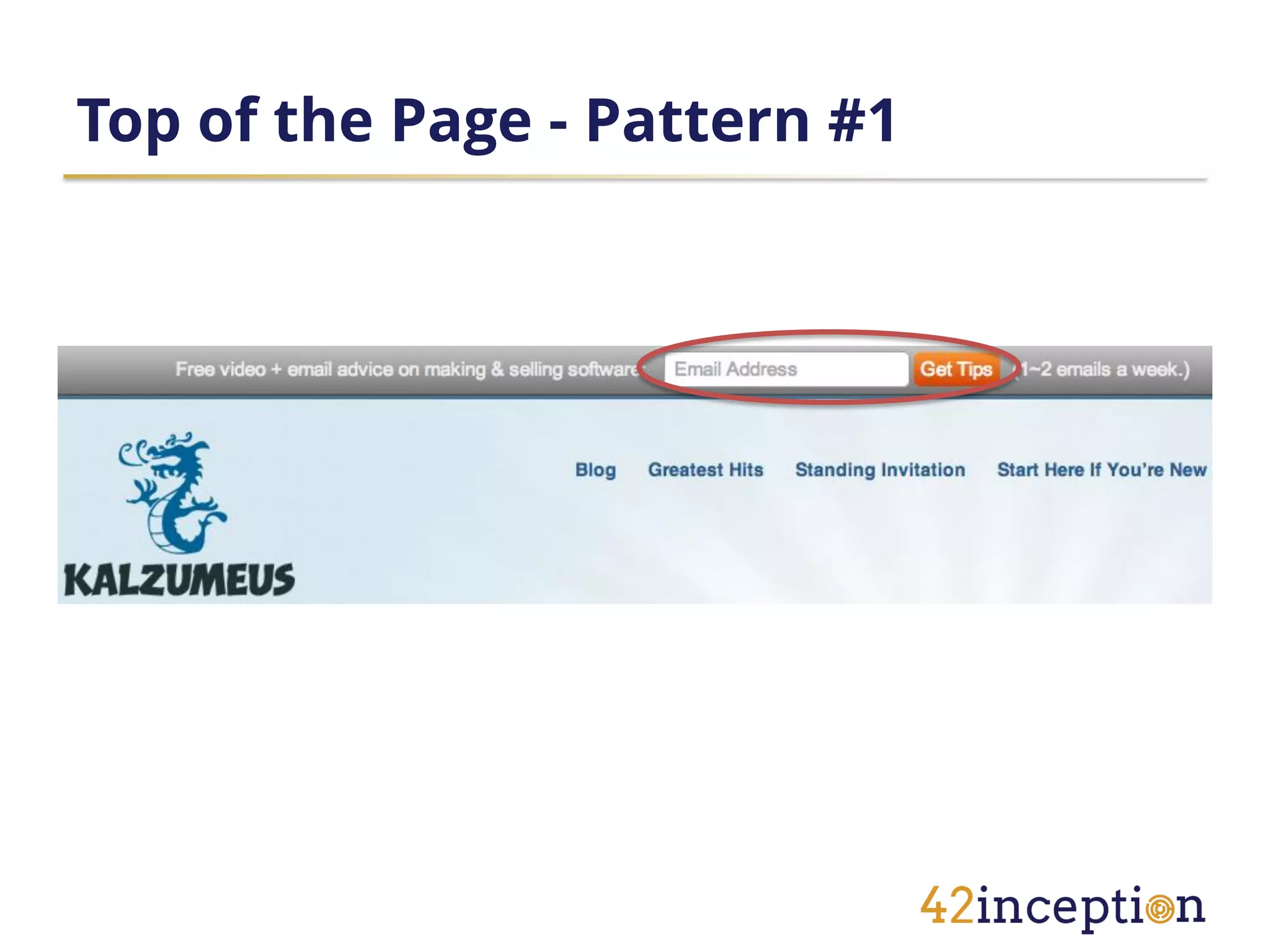 Top of the Page - Pattern #1
 