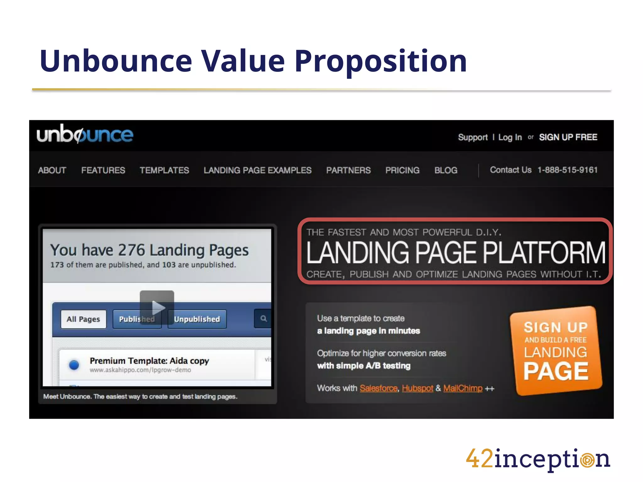 Unbounce Value Proposition
 