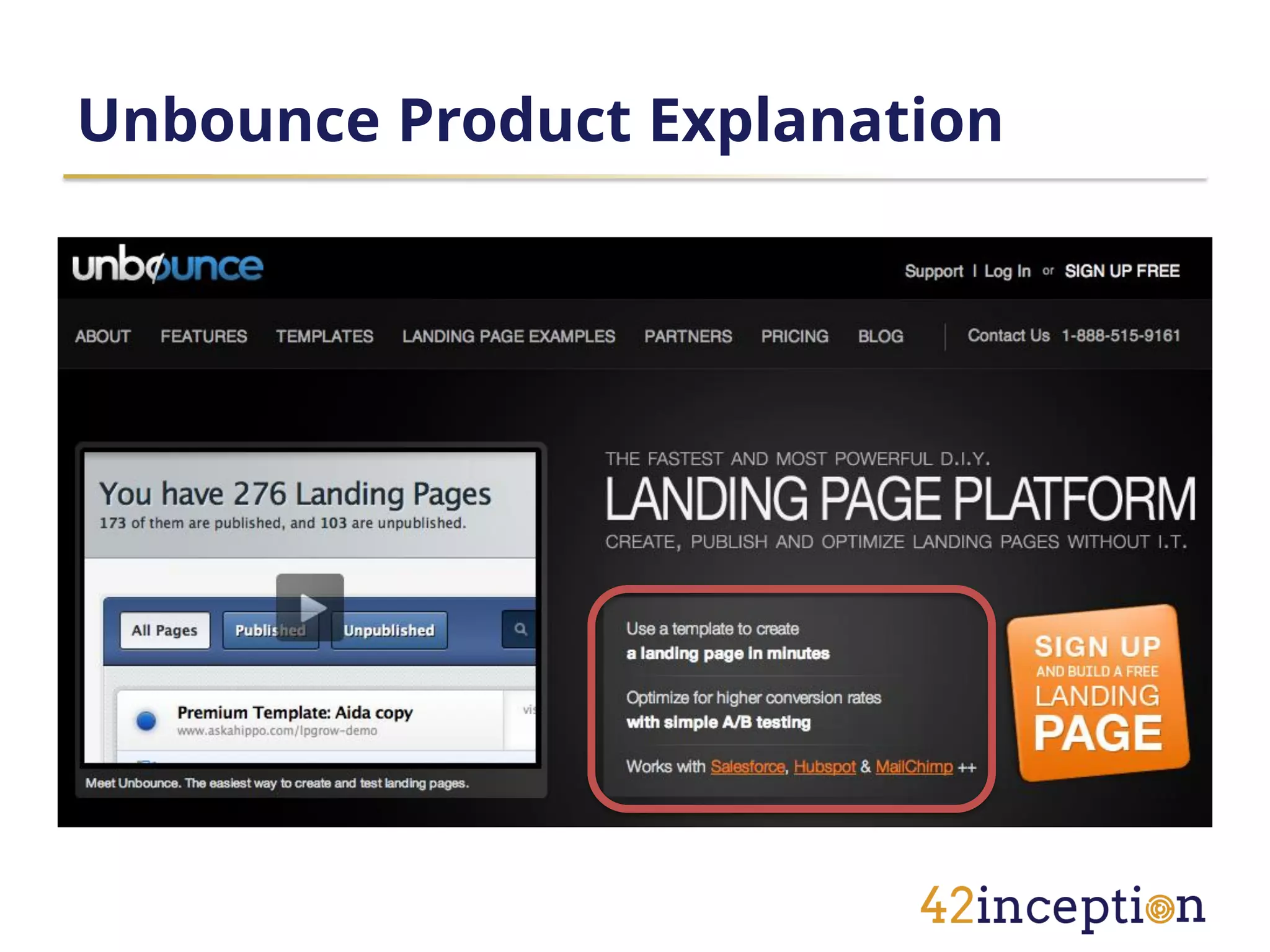 Unbounce Product Explanation
 
