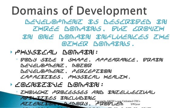 What are three domains of human development?