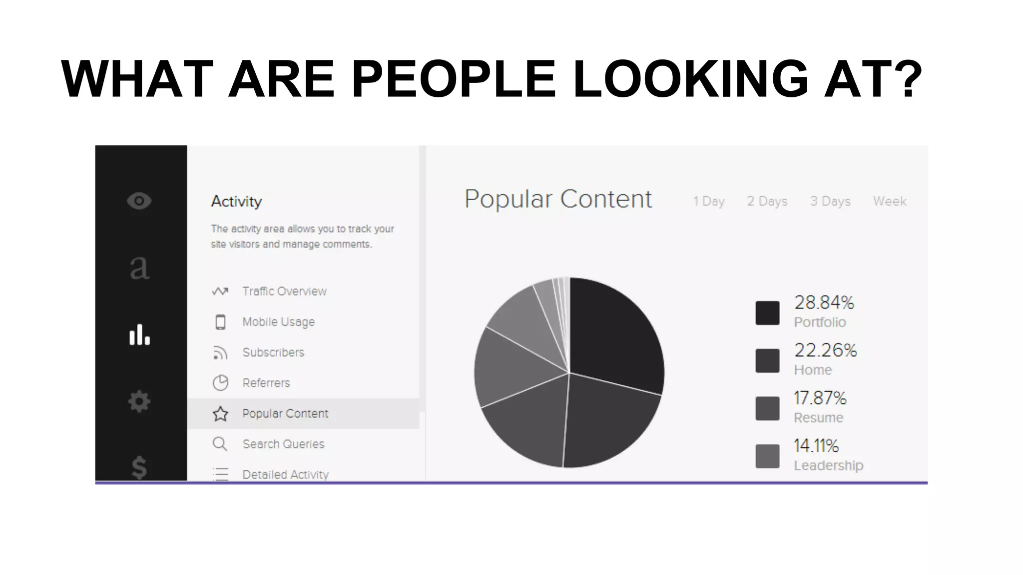 WHAT ARE PEOPLE LOOKING AT?
 