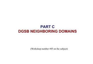 PART C
DGSB NEIGHBORING DOMAINS
(Workshop number #05 on the subject)
 
